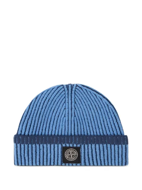 Stone Island logo-detail beanie hat