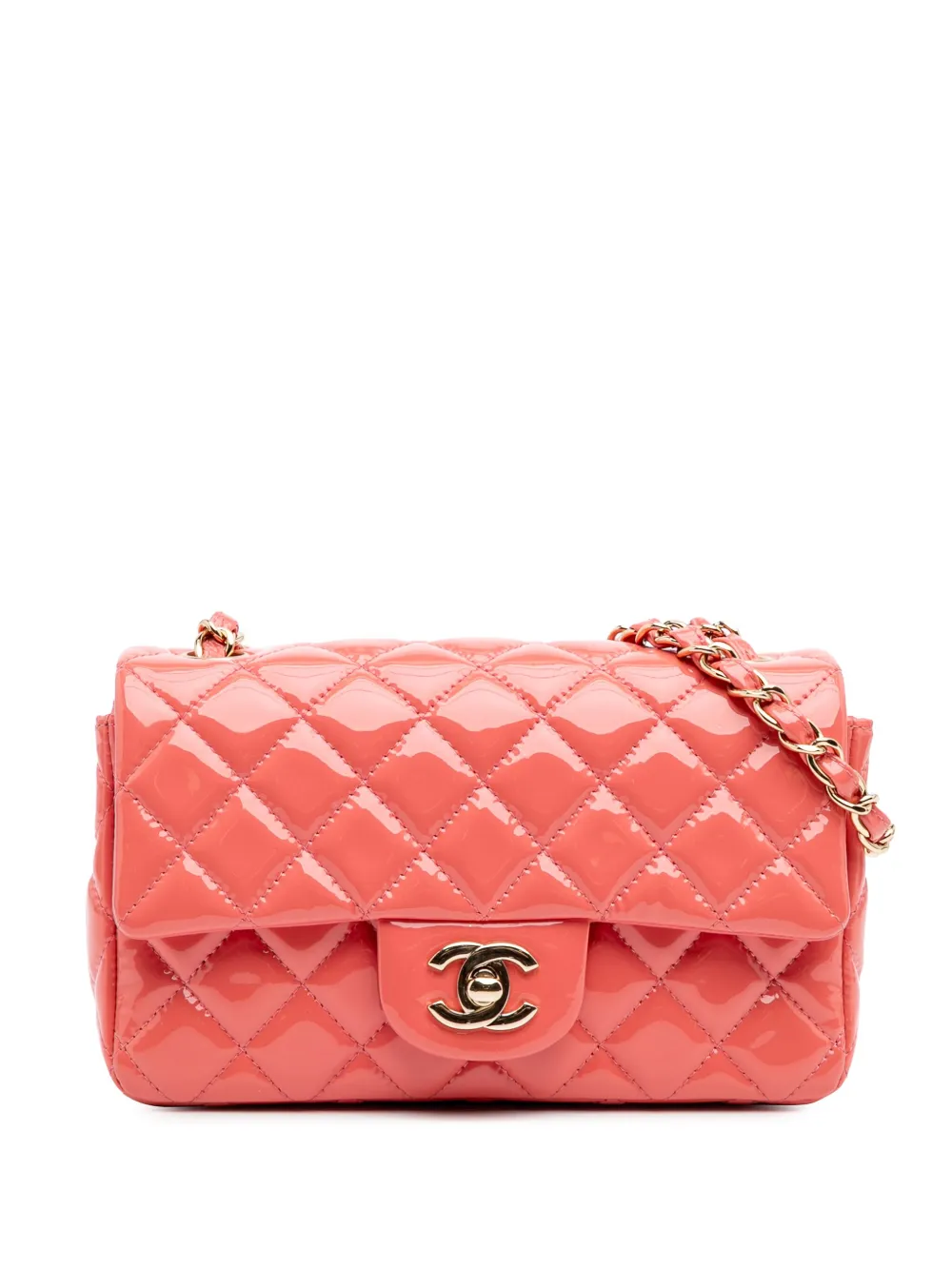 CHANEL Pre-Owned mini sac à bandoulière Rectangular Single Flap à fini verni (2018-2019) | rose | Image 1