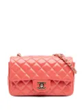 CHANEL Pre-Owned 2018-2019 Mini Rectangular Classic Patent Single Flap crossbody bag - Pink