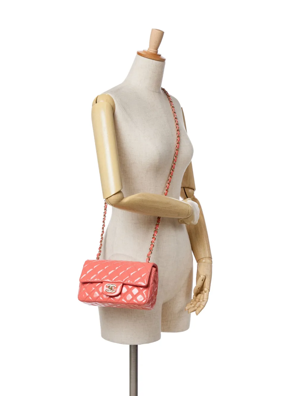 CHANEL Pre-Owned mini sac à bandoulière Rectangular Single Flap à fini verni (2018-2019) | Pre-owned | Image 2