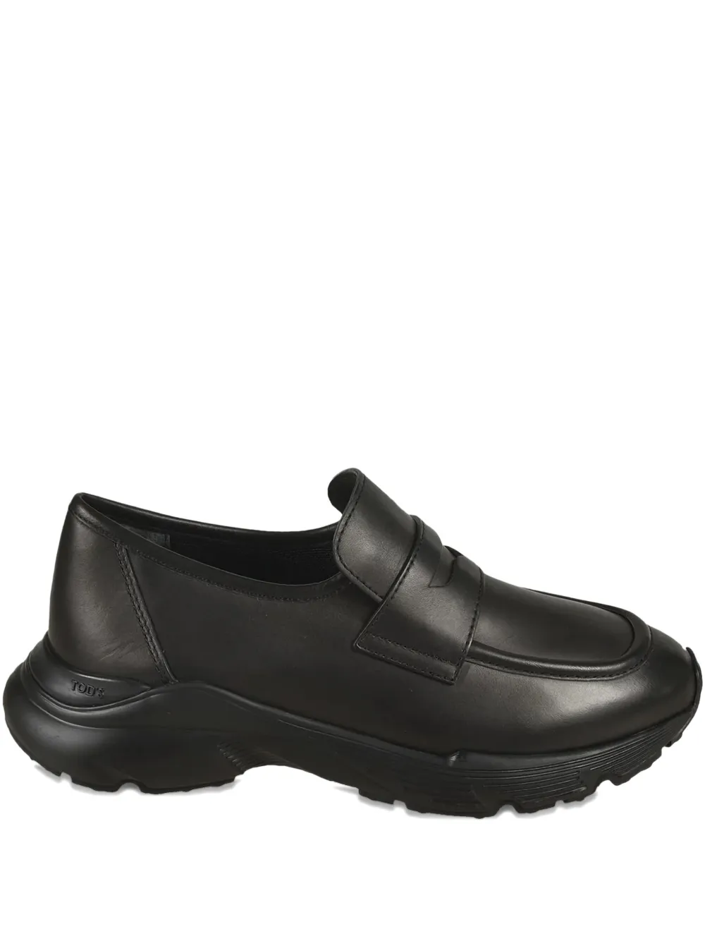 Tod's Sporty penny-strap leather loafers Black