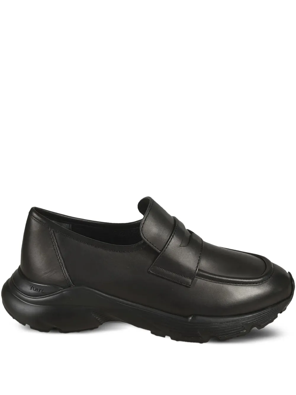 Tod's Sporty penny-strap leather loafers Black