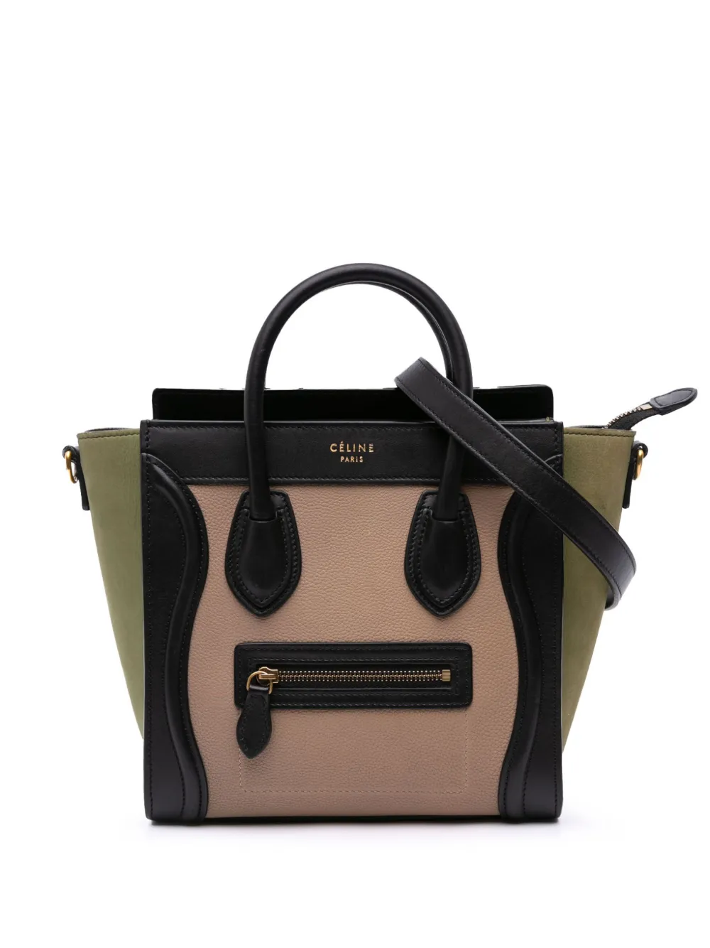 Céline Pre-Owned 2015 Nano Tricolor Grained Calfskin and Nubuck Céline Pre-Owned 2015 Nano Tricolor Grained Calfskin and Nubuck