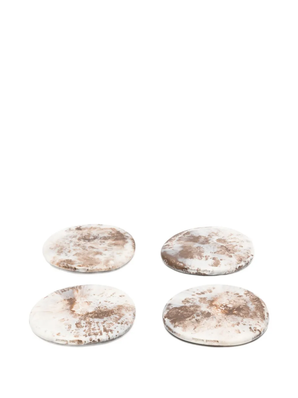 Dinosaur Designs Marble-effect Coasters (set Of 4) In Brown