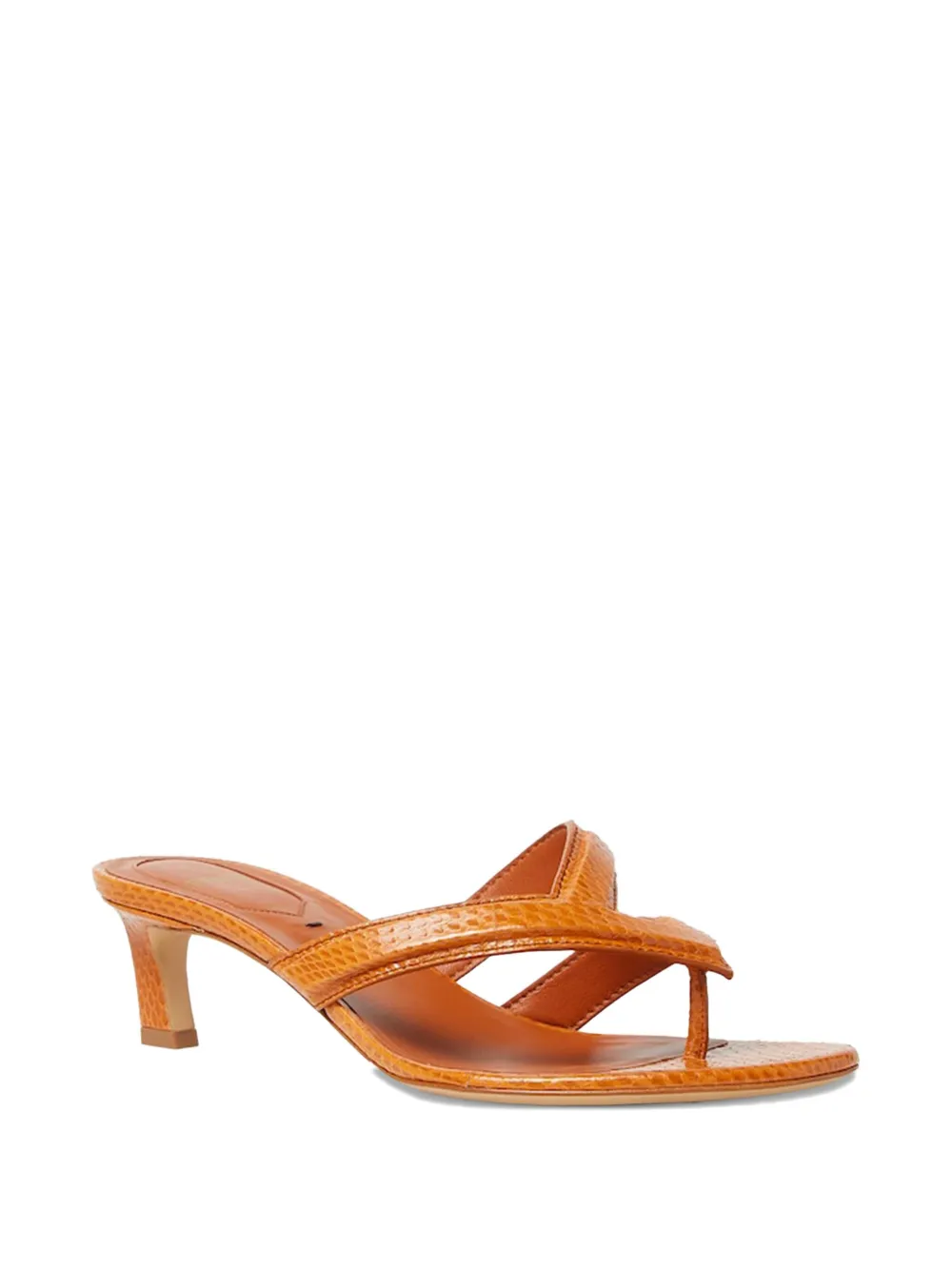 FENDI 46mm Fling leather heeled sandals Brown