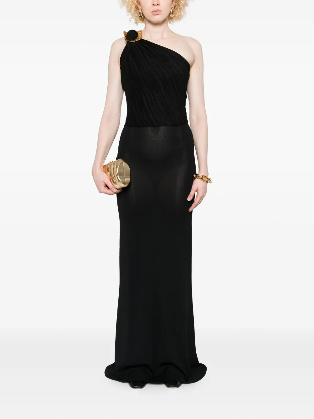 Cult Gaia Moira pleated one-shoulder top - Zwart