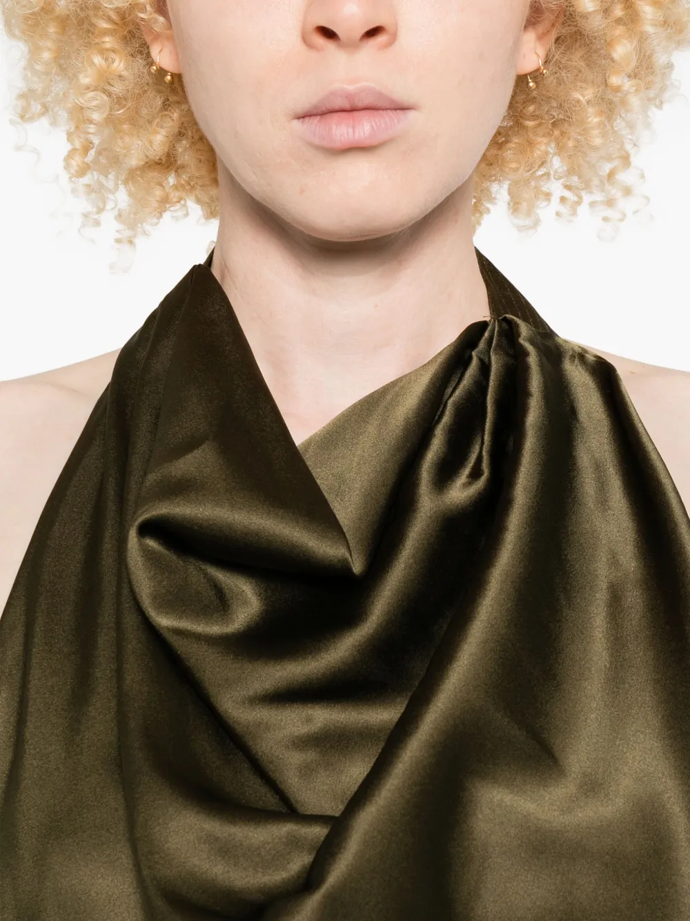 Cult Gaia Adienne Draped Halterneck Top In Green