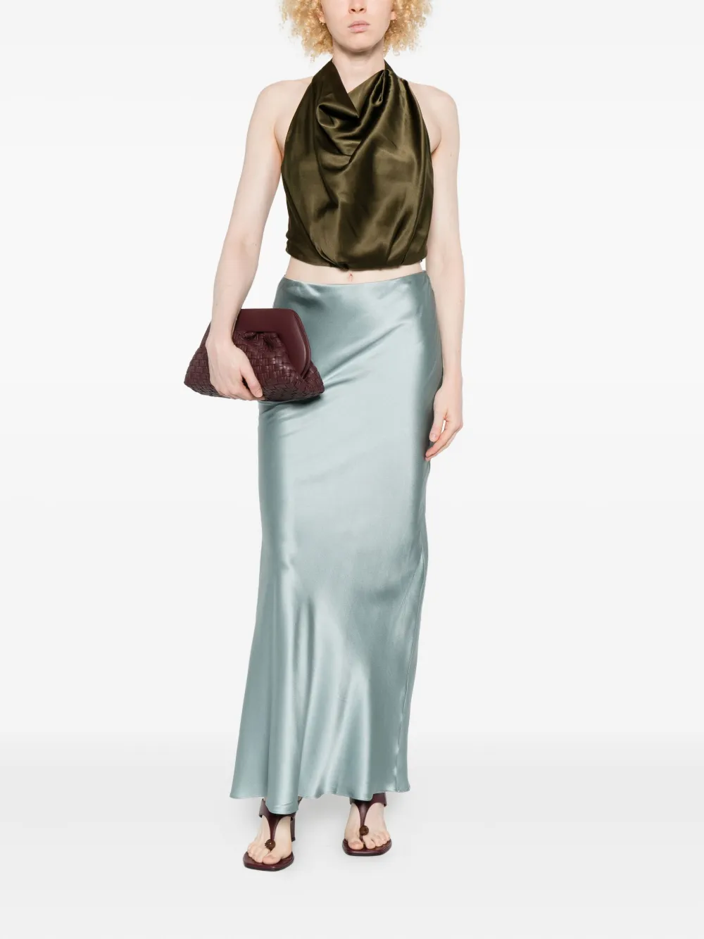 Cult Gaia Chantel satijnen maxi-rok met uitgesneden details - Blauw