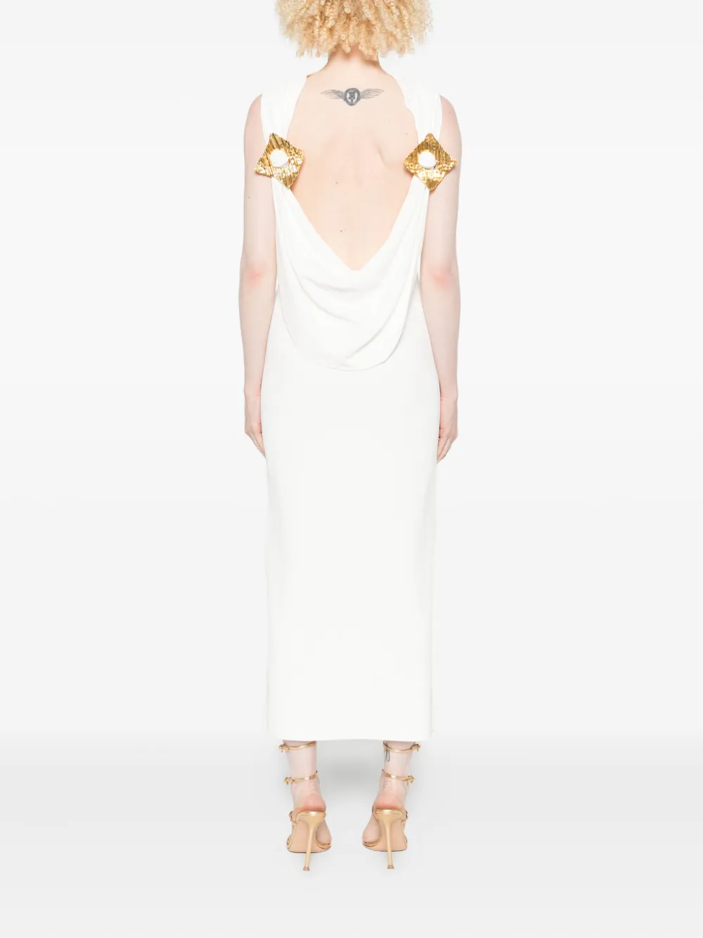 Cult Gaia Deira mouwloze jurk met hoge hals Wit