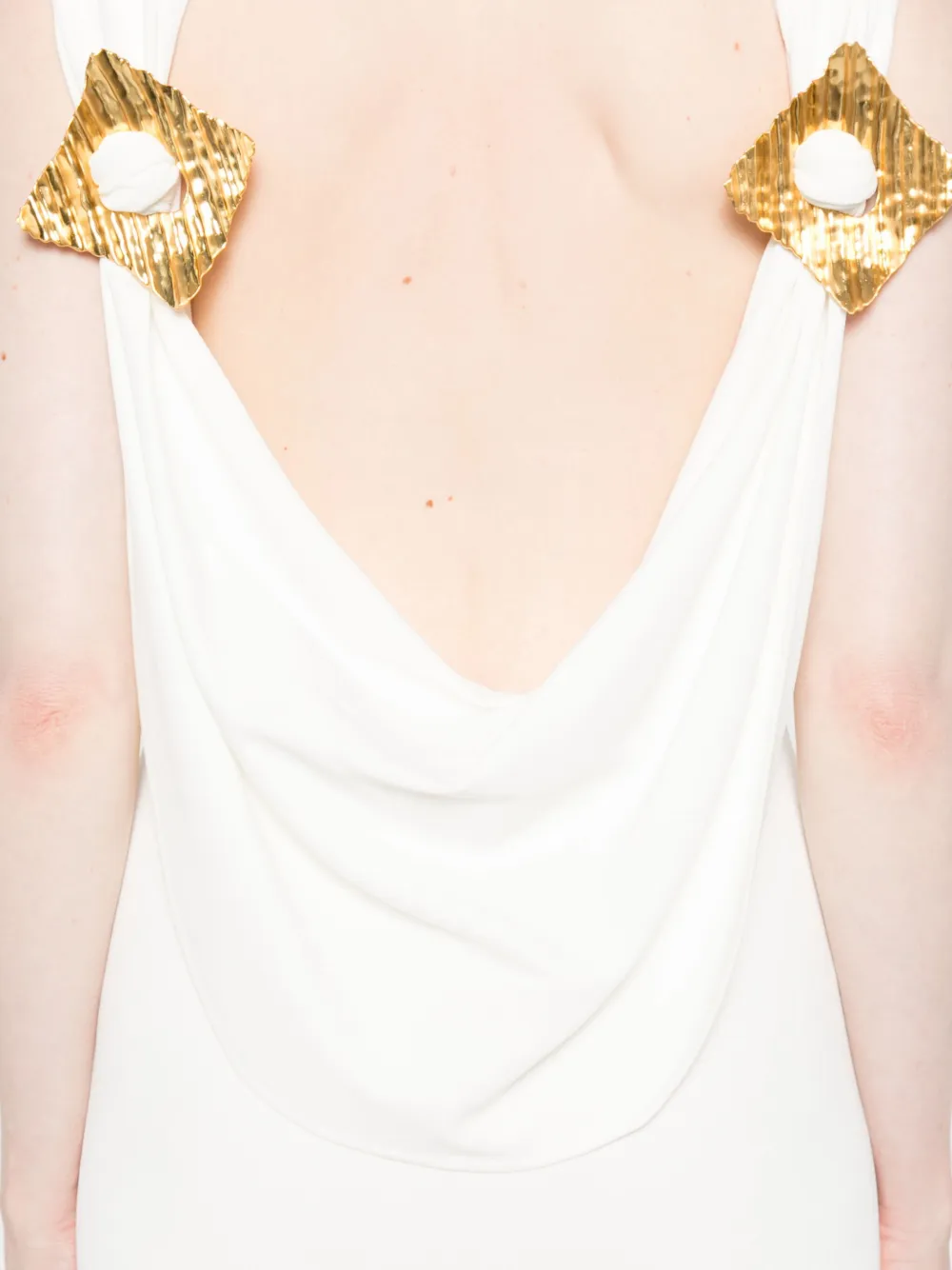 Cult Gaia Deira mouwloze jurk met hoge hals Wit