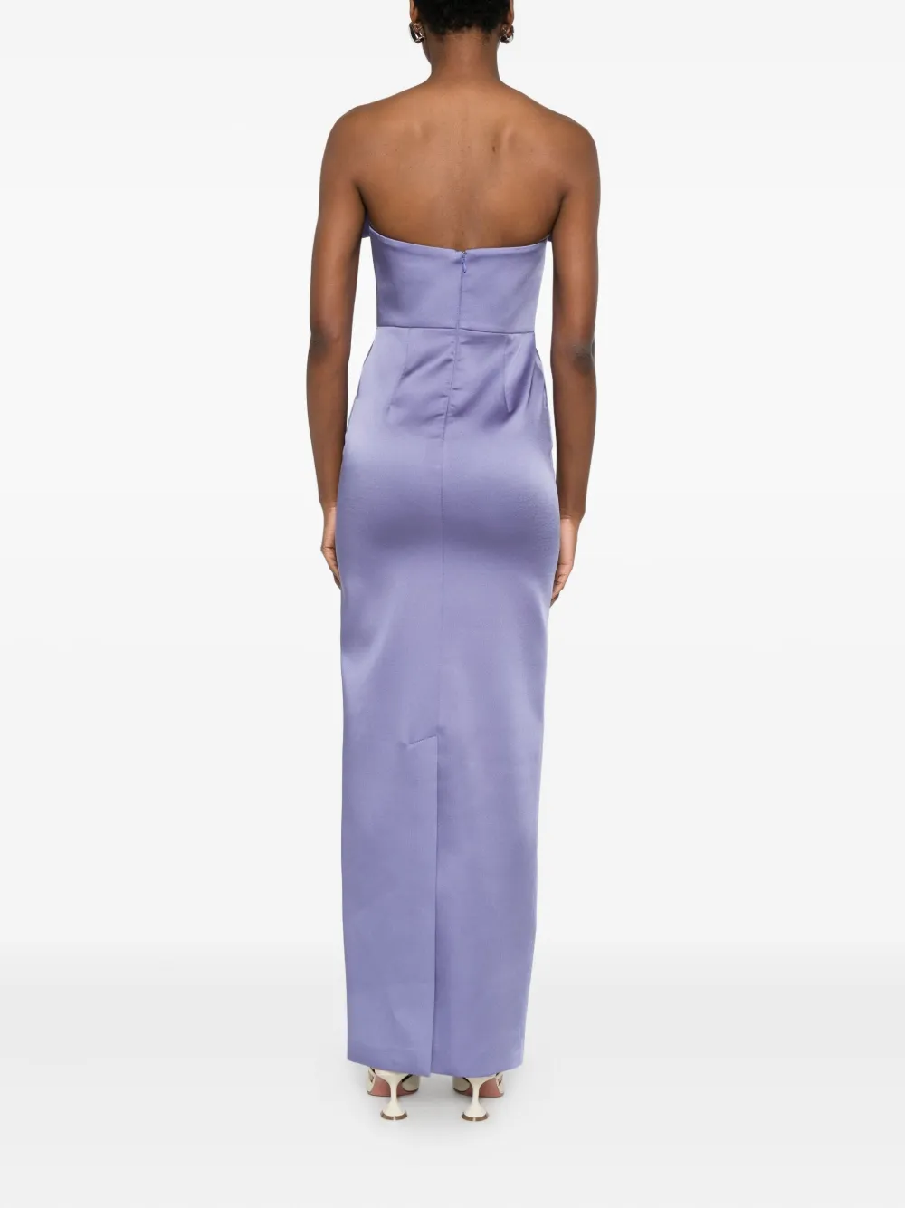 The New Arrivals Ilkyaz Ozel Sisu Strapless Midi Dress In Purple