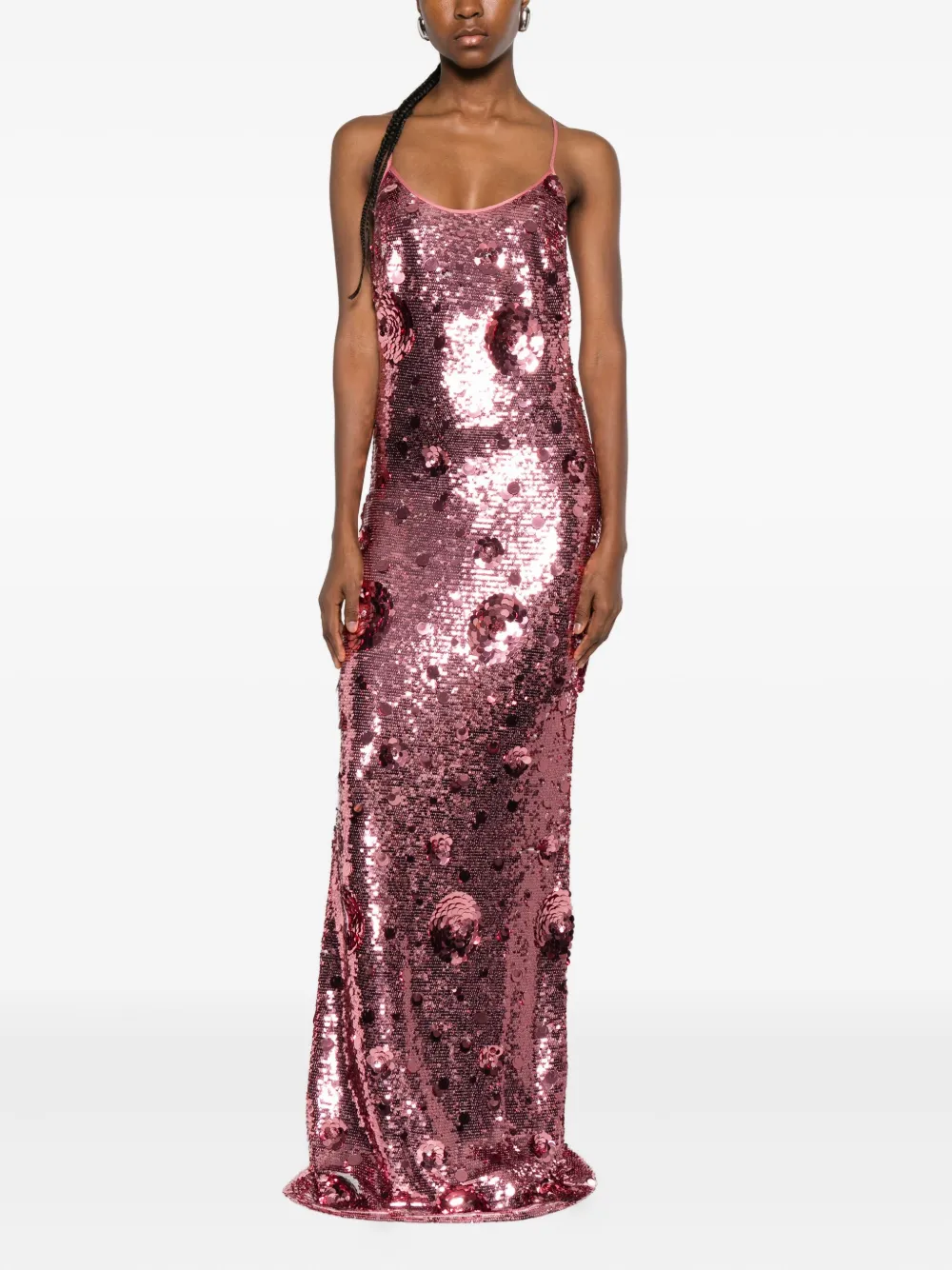 The New Arrivals Ilkyaz Ozel Isis sequined maxi dress - Roze