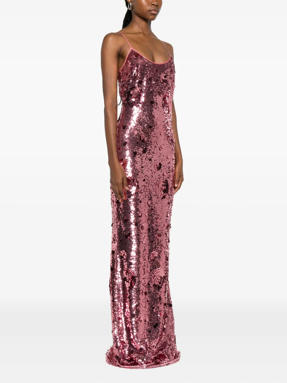 The New Arrivals Ilkyaz Ozel Isis maxi-jurk met pailletten Roze