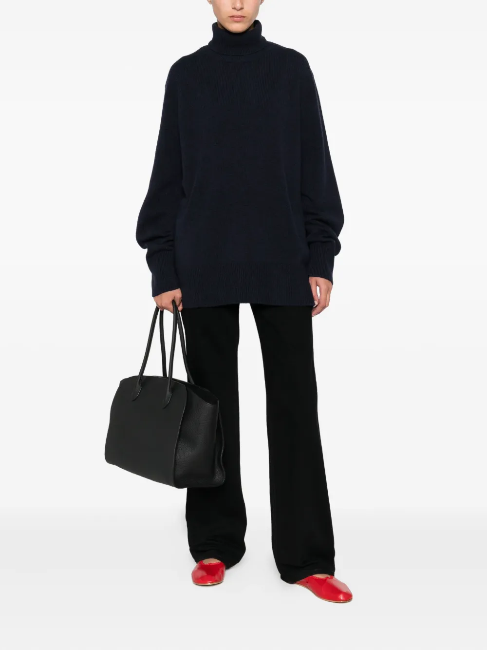 The Row Turtleneck Cashmere Sweater In Blue