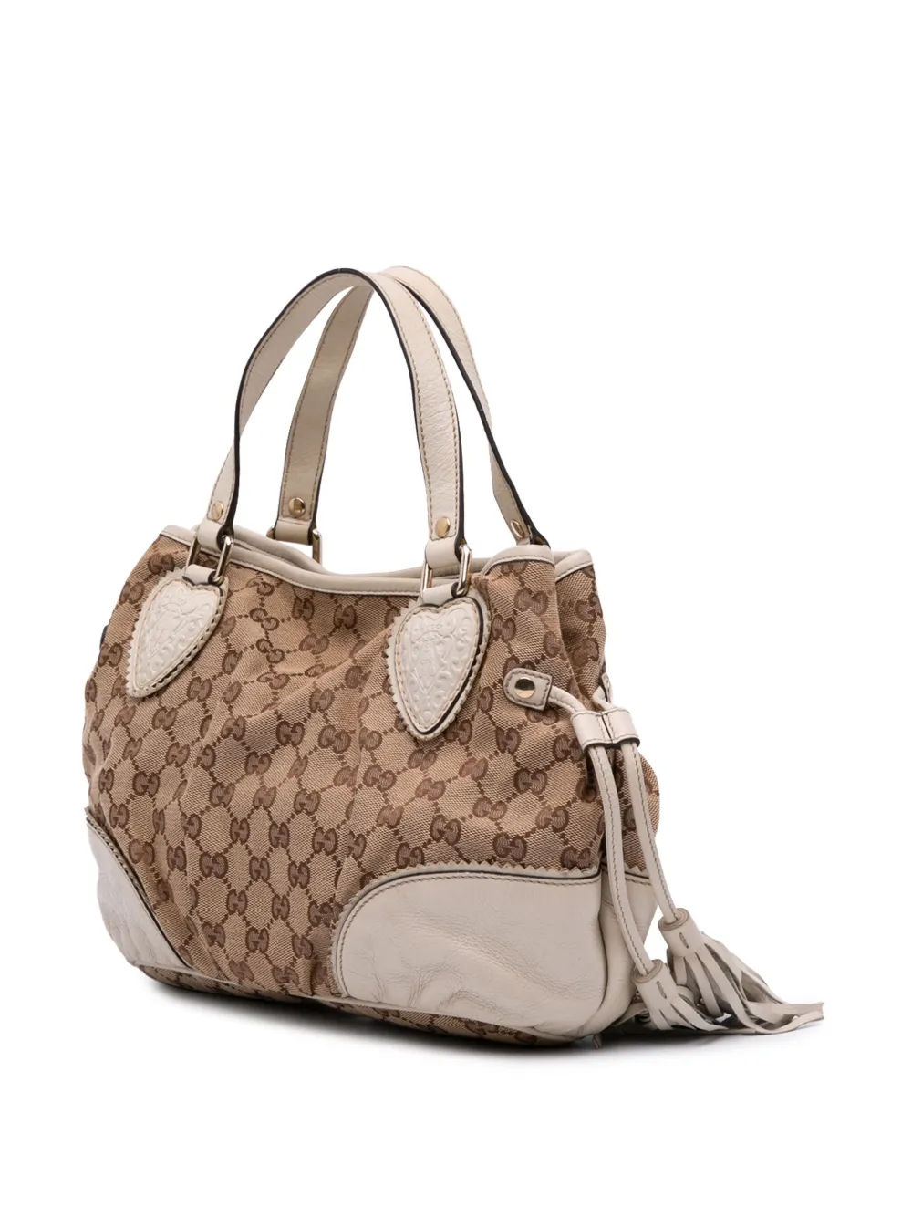 Pre-owned Gucci 2016-2024 Small Gg Canvas Tribeca Tote Bag In White