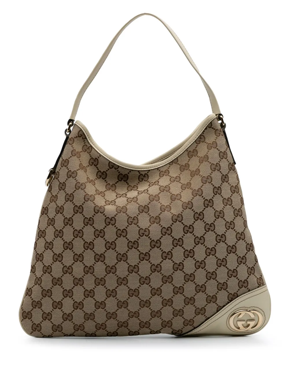 Gucci Pre-Owned 2016-2024 GGキャンバス ニューブリット ホーボーバッグ - ブラウン Gucci Pre-Owned 2016-2024 GGキャンバス ニューブリット ホーボーバッグ - ブラウン