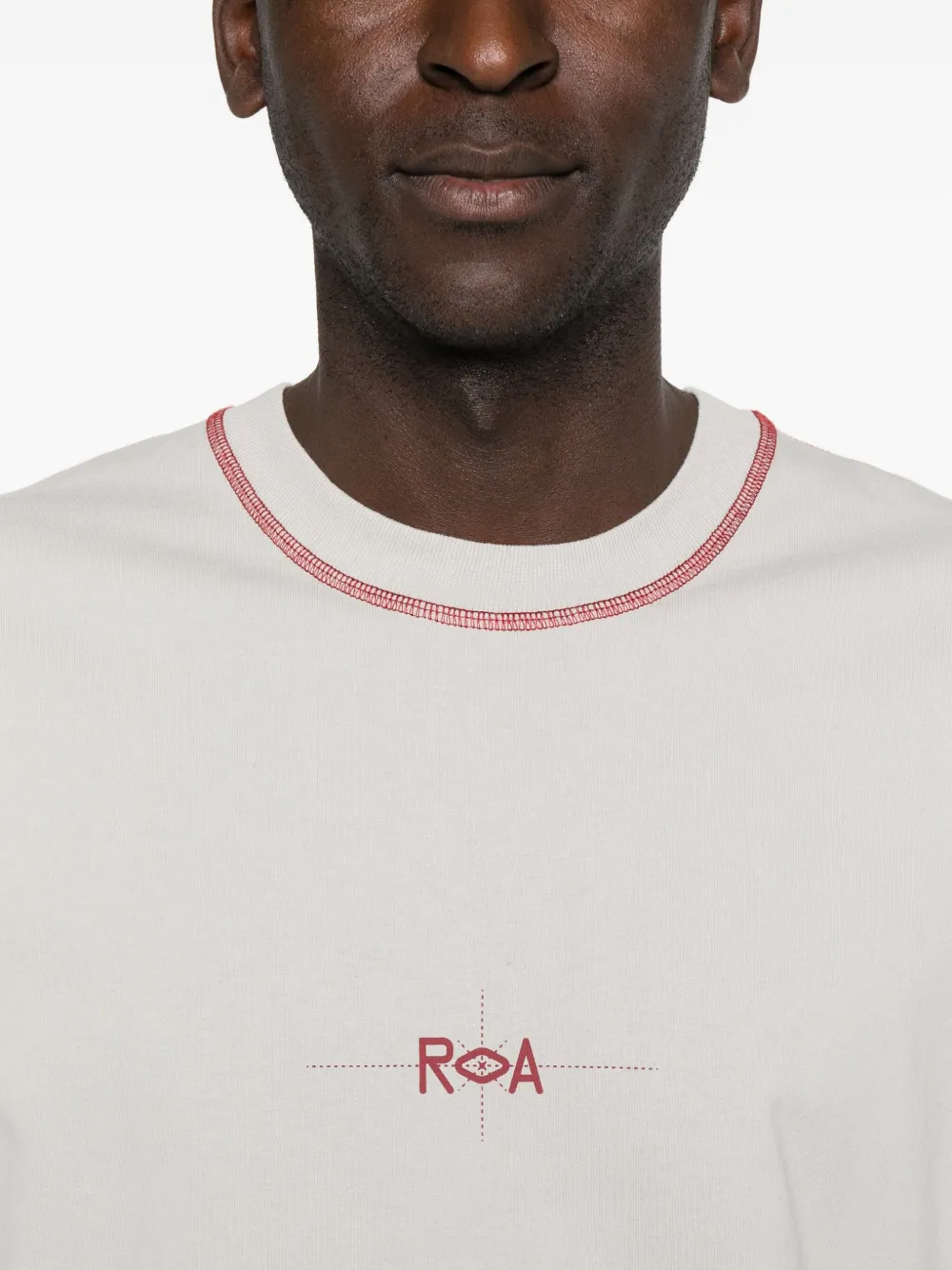 ROA T-shirt met lange mouwen en stikseldetail Grijs