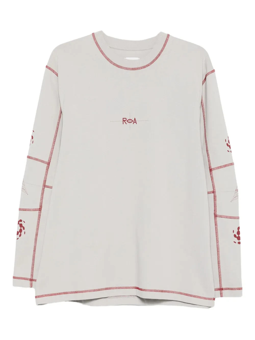 ROA stitch-detail long-sleeve T-shirt | Grey | Image 1