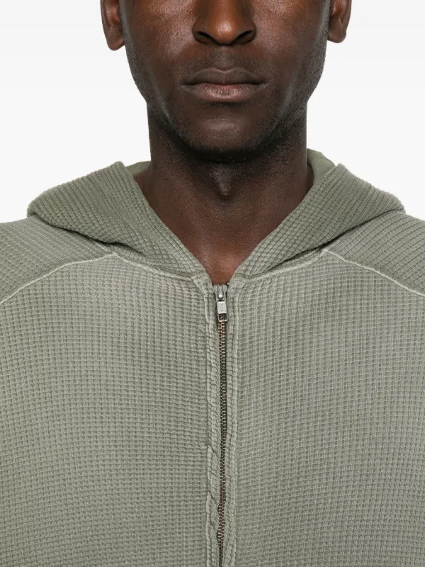 ROA waffle-texture zip-up Hoodie | Green | FARFETCH