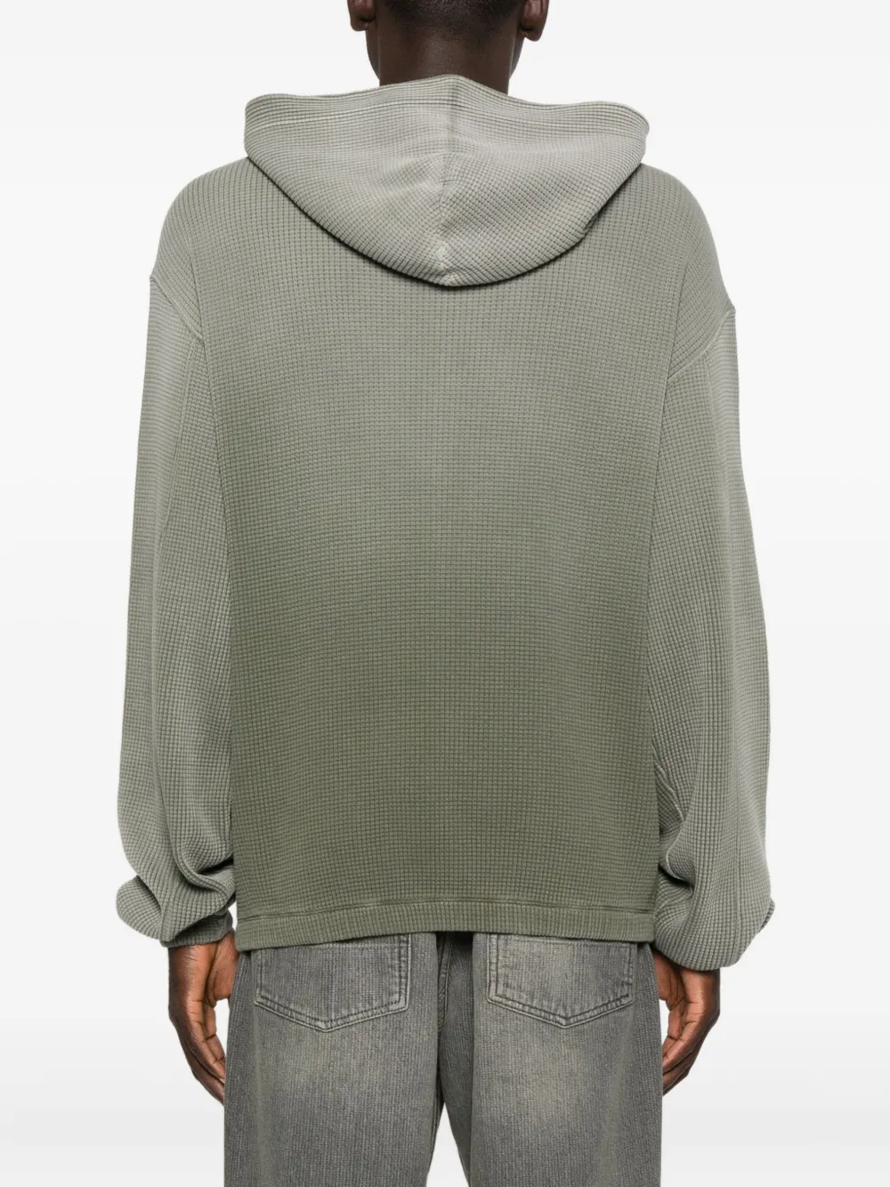 Roa Bee Sun Faded Waffle Sweatshirt In Olive In Multi