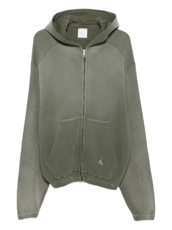 OHOTORO】 Nap Waffle Zipper Hoodie