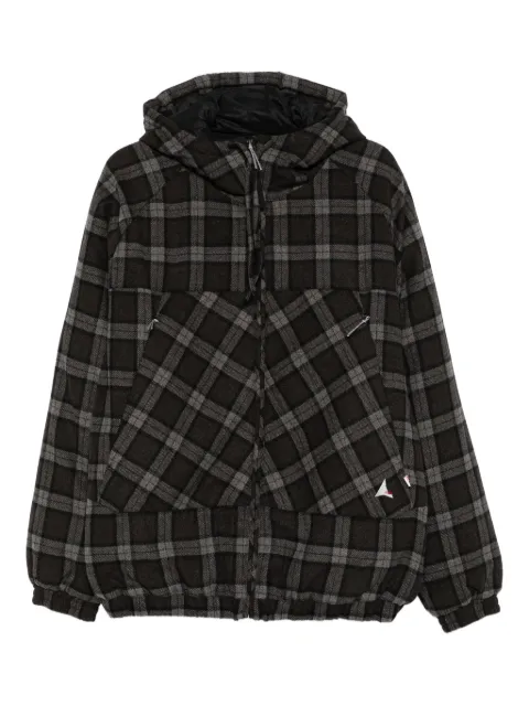 ROA hooded checked jacket