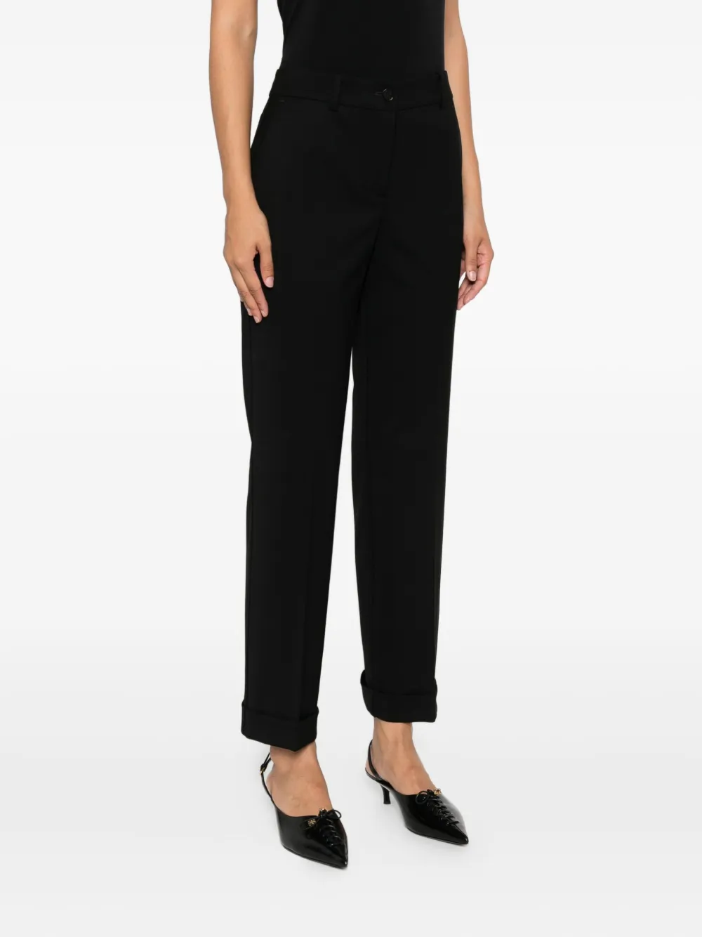 P.A.R.O.S.H. button-detail cuffed trousers Zwart