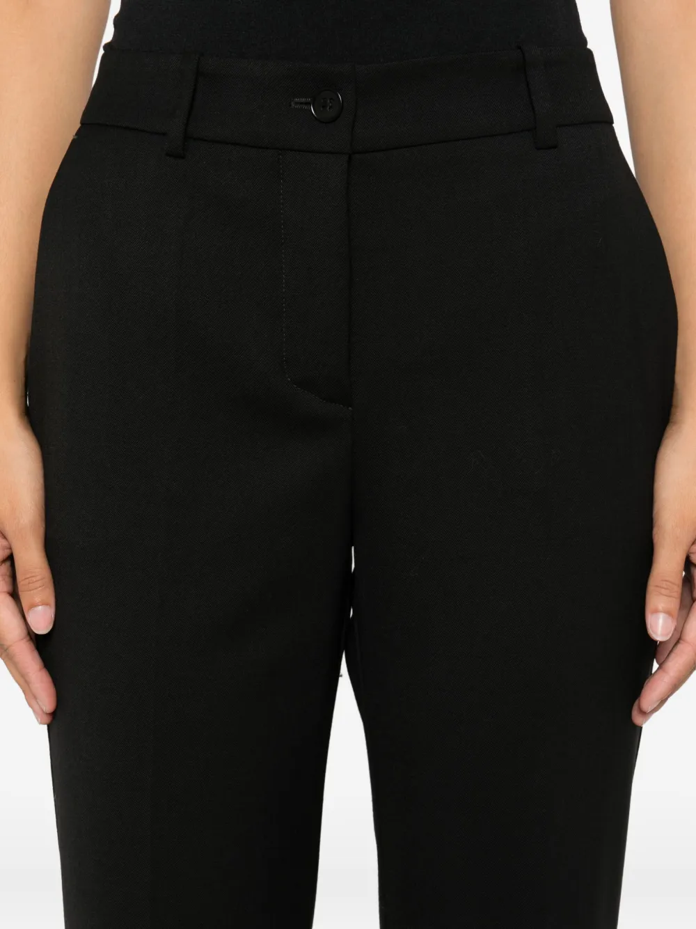 P.A.R.O.S.H. button-detail cuffed trousers Zwart