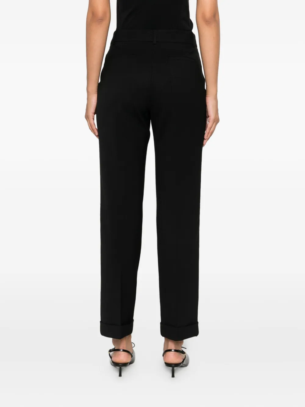 P.A.R.O.S.H. button-detail cuffed trousers Zwart