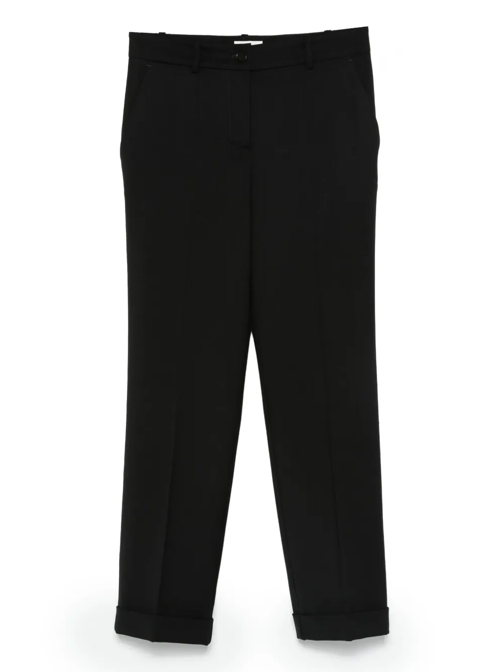P.A.R.O.S.H. button-detail cuffed trousers Zwart