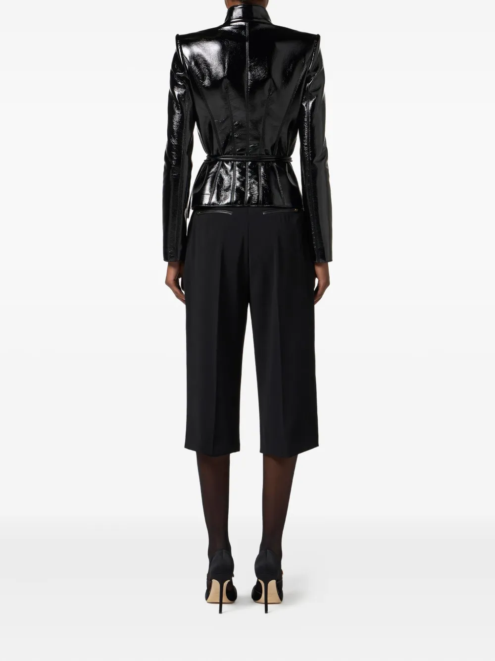 Elisabetta Franchi Belted-tassel Jacket In Black