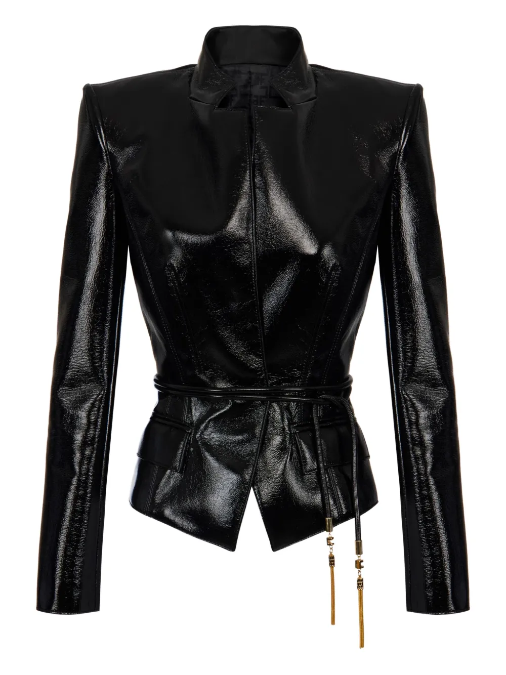 Elisabetta Franchi belted-tassel jacket | Black | Image 1