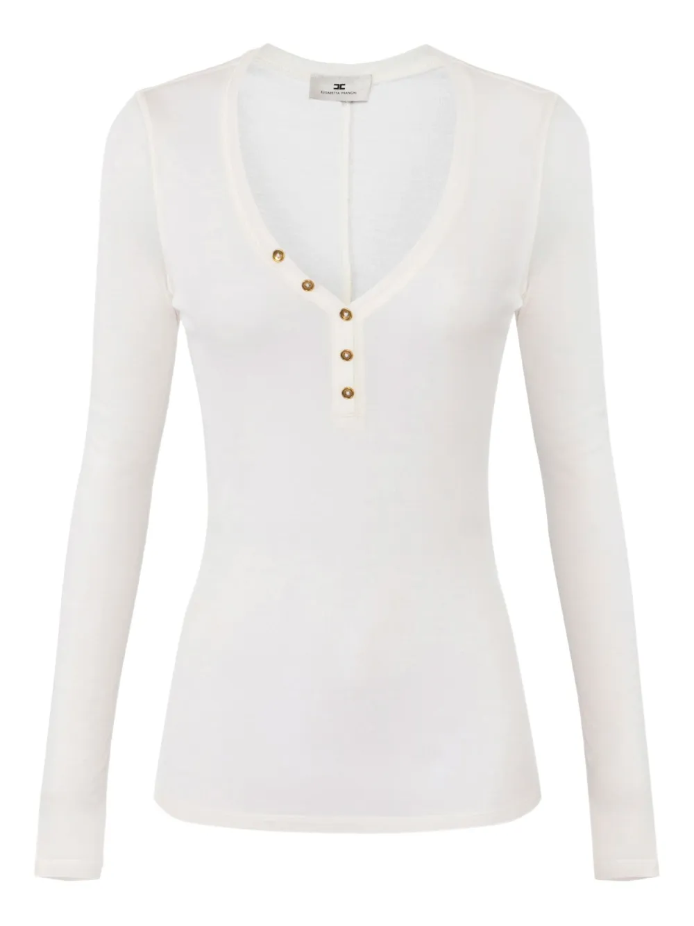 Elisabetta Franchi Henley-neck top | White | Image 1