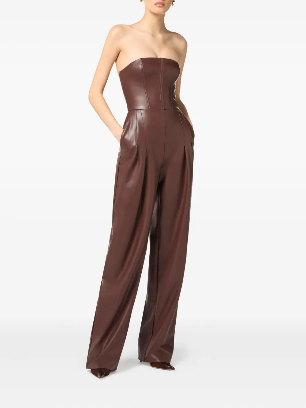 Elisabetta Franchi Jumpsuit met korset detail - Bruin