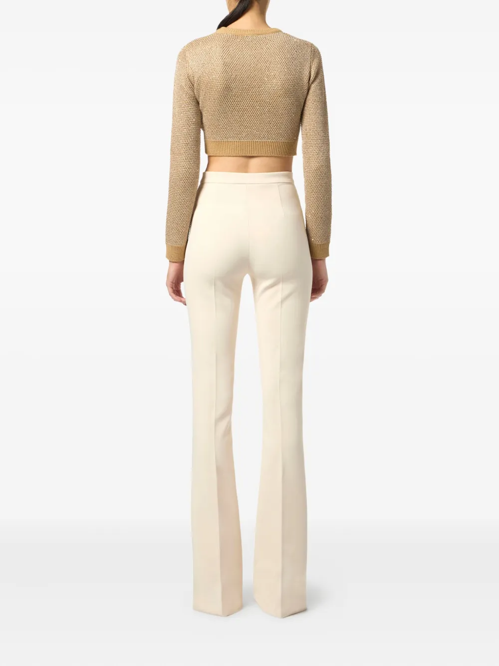 Elisabetta Franchi Sequin-embellished Sweater In Brown