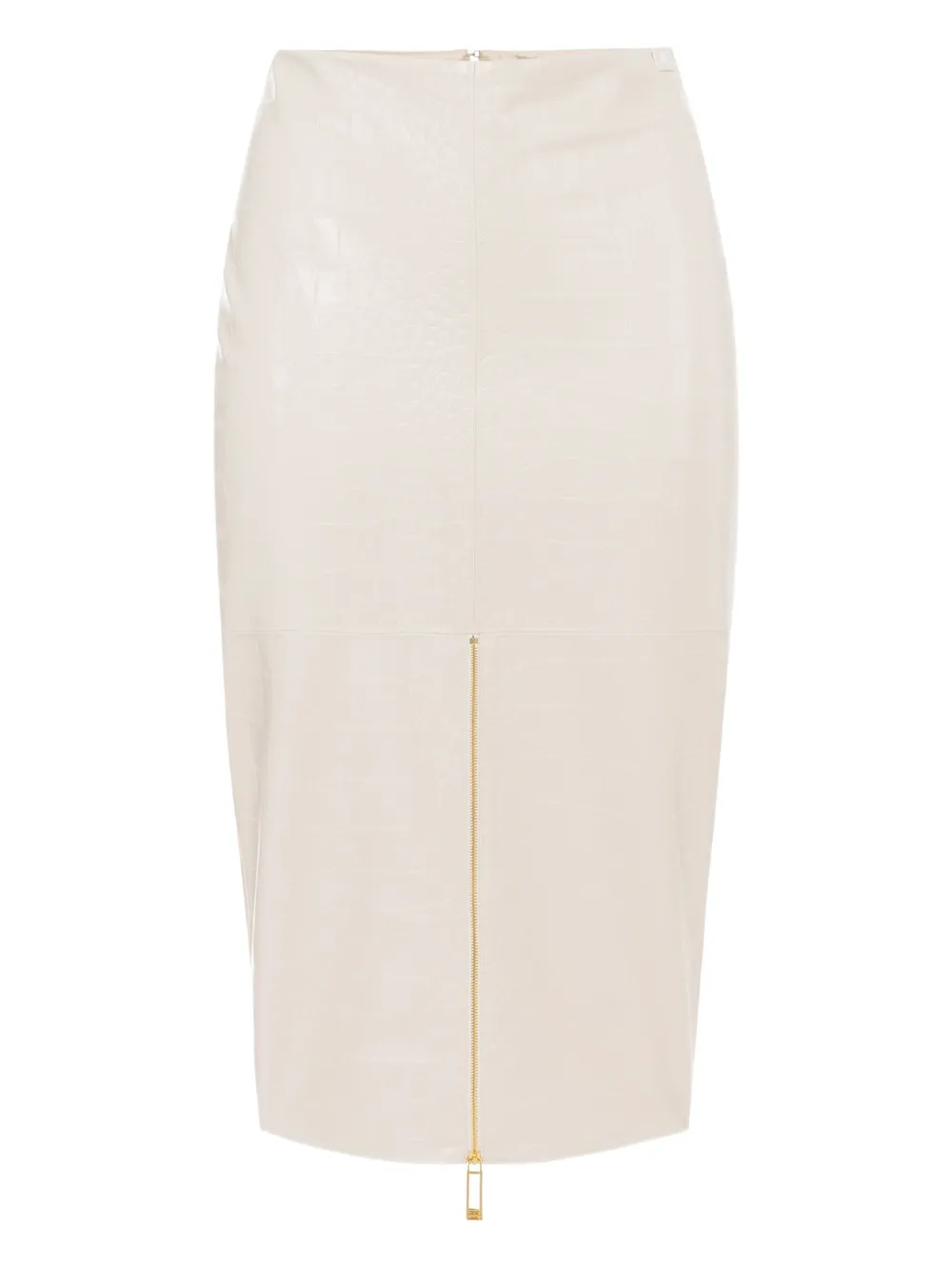 Elisabetta Franchi Rok met krokodillenprint en rits Wit