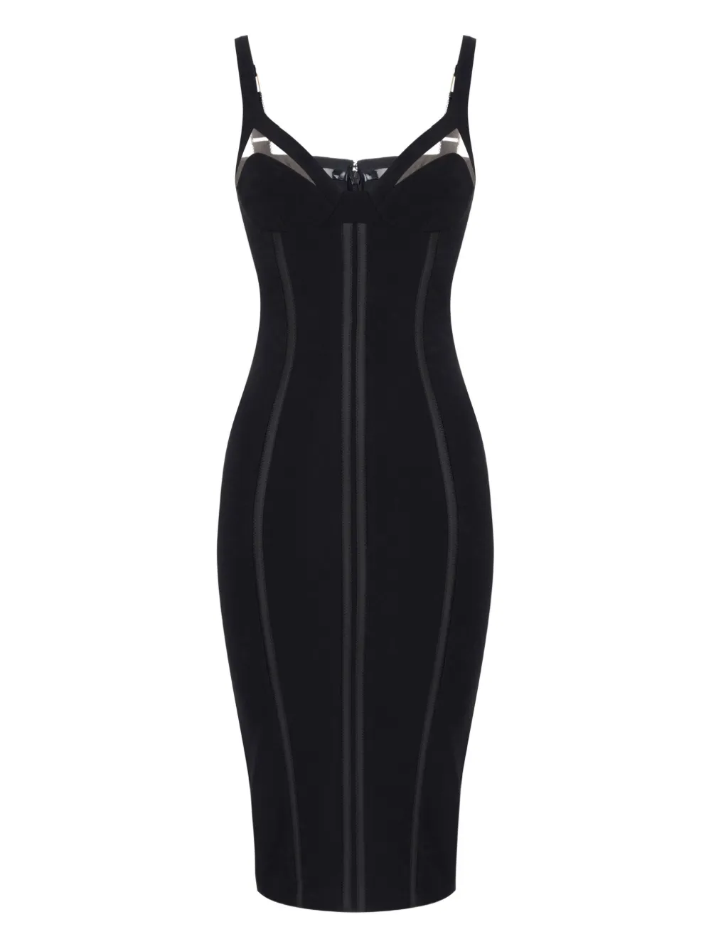 Elisabetta Franchi strappy bodycon dress Zwart