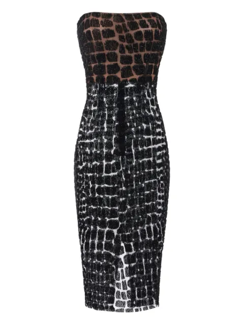 Elisabetta Franchi crocodile-effect midi dress