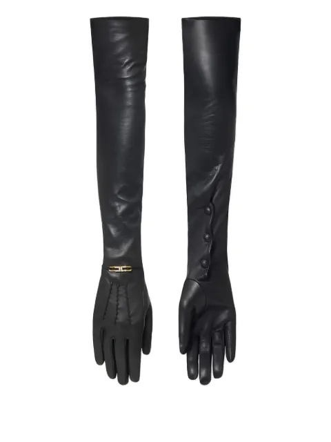 Elisabetta Franchi guantes con placa del logo