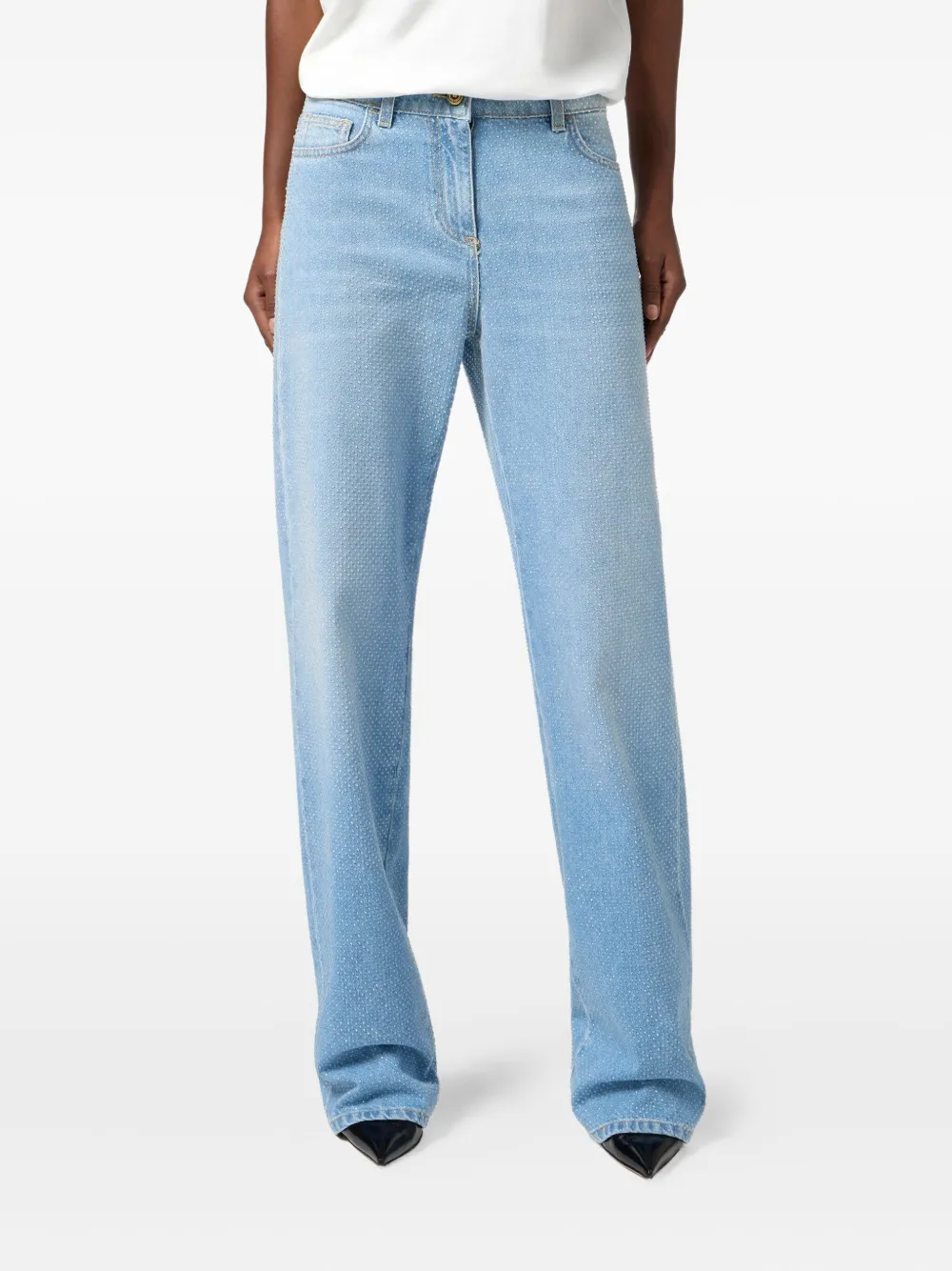 Elisabetta Franchi Jeans verfraaid met stras Blauw