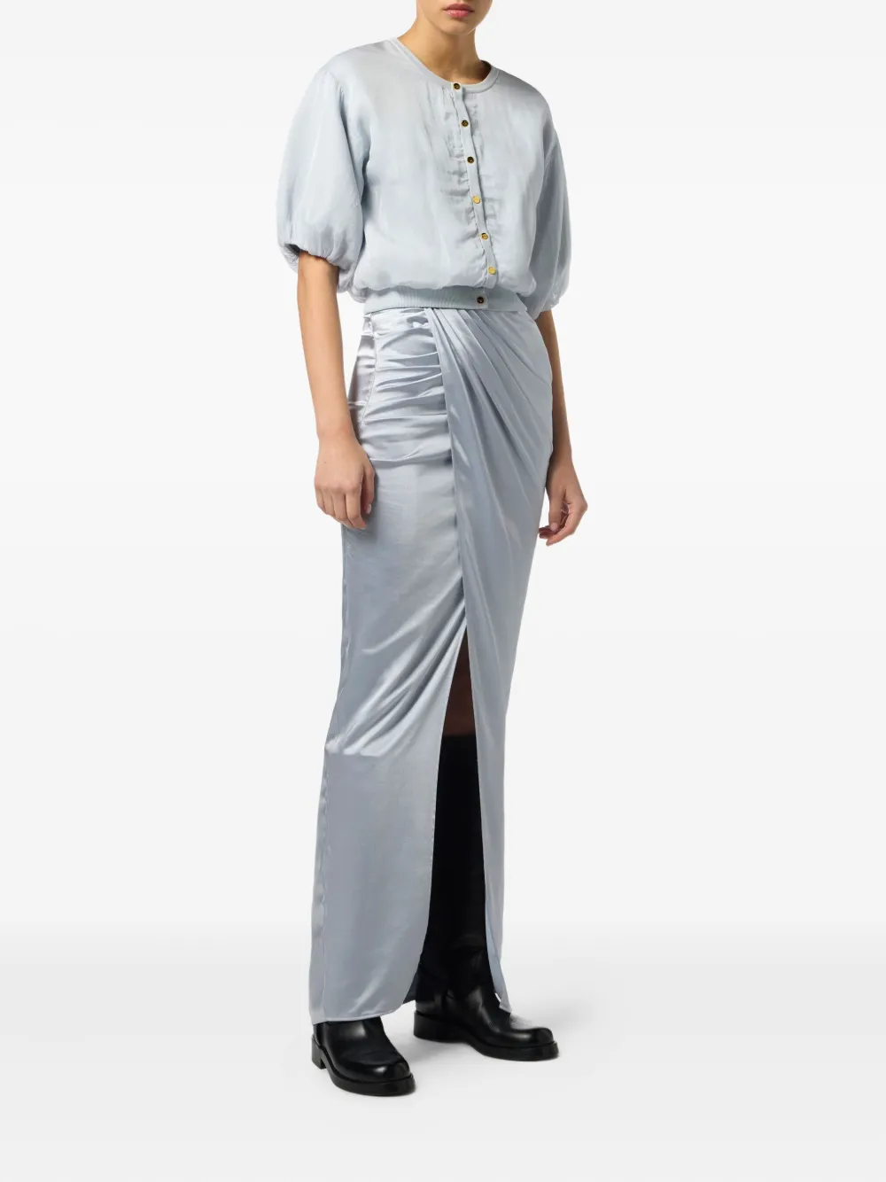 Elisabetta Franchi Gedrapeerde mini-rok - Grijs