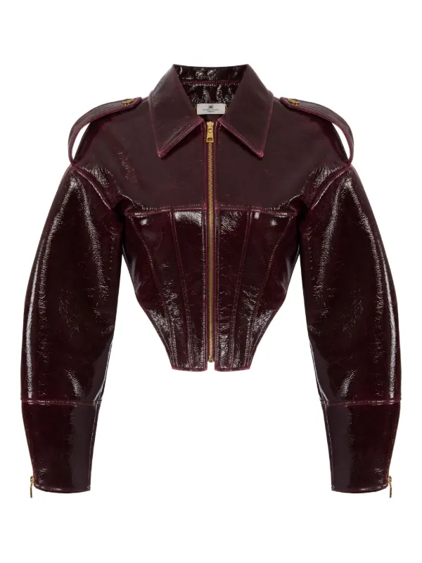 ジャケット・アウター ELISABETTA FRANCHI ELISABETTA FRANCHI BLACK JACQUARD BOMBER JACKET