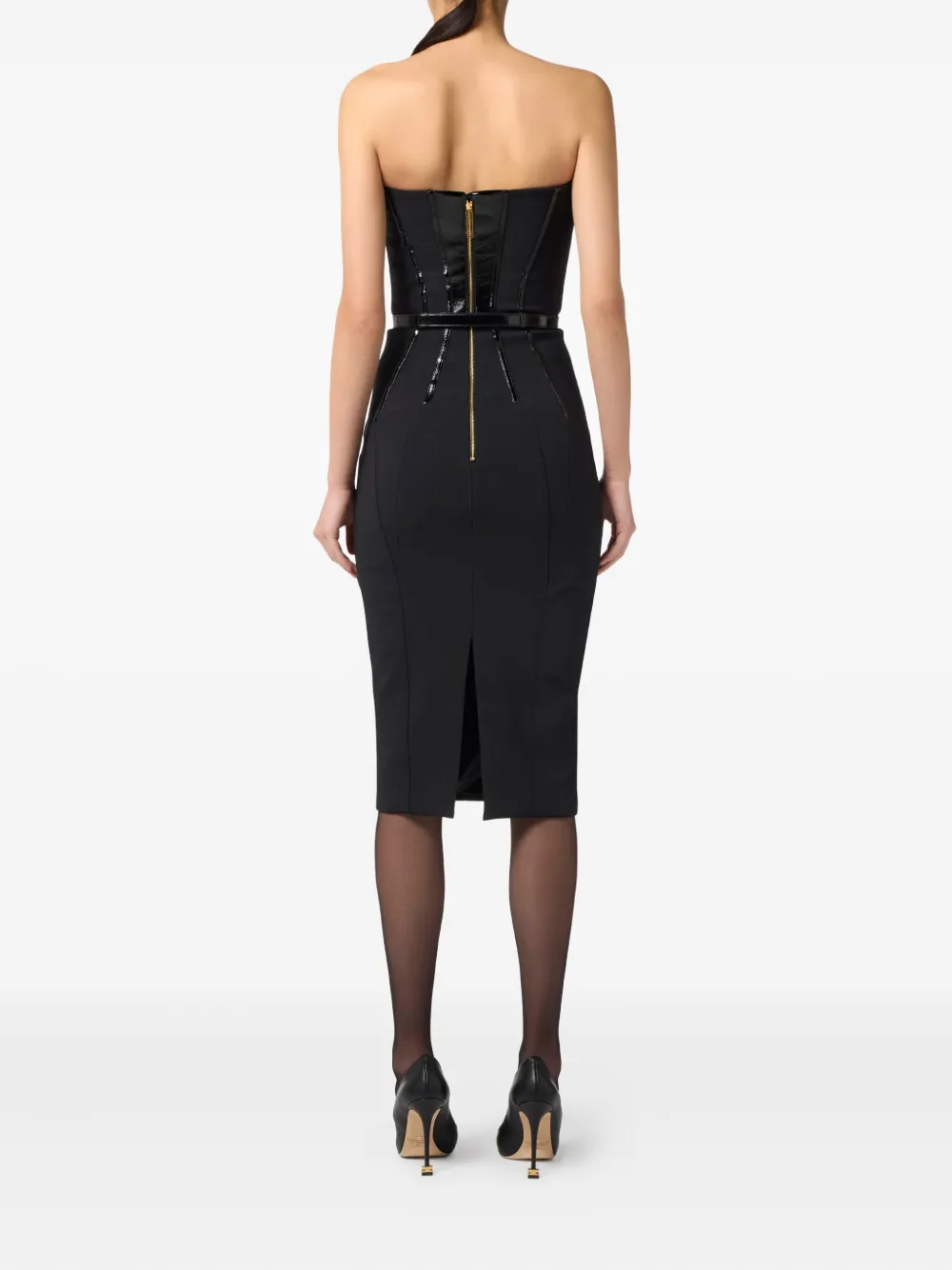 Elisabetta Franchi Belted Corset Dress In Black