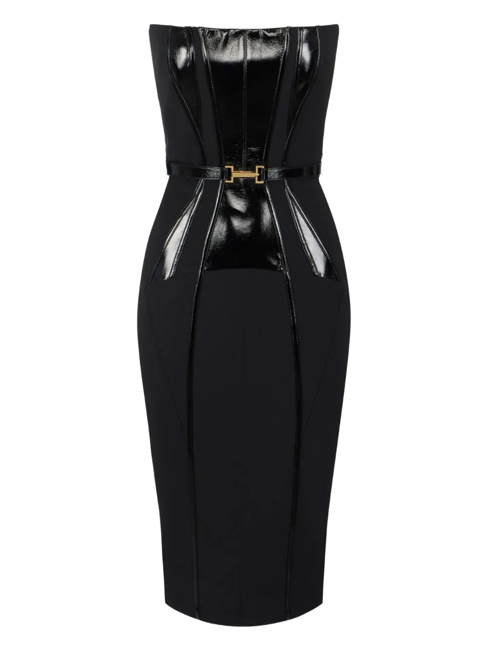 Elisabetta Franchi Belted Corset Dress In Black