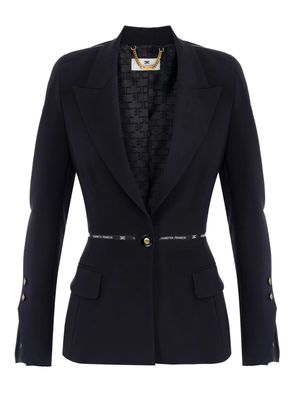 Elisabetta Franchi Blazer met ceintuur Zwart