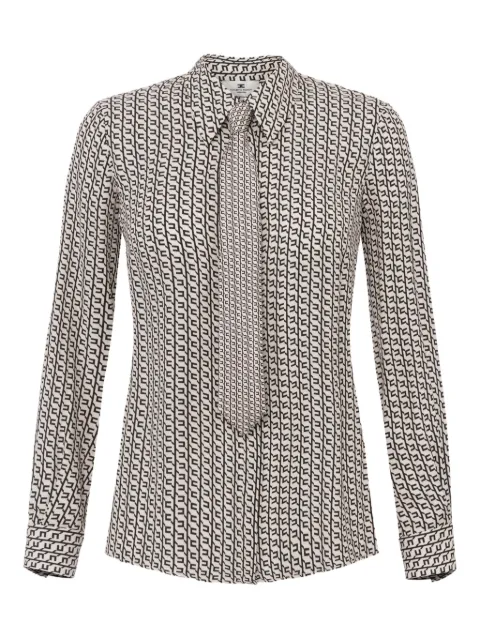 Elisabetta Franchi geometric-print tie-neck blouse