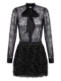 Elisabetta Franchi crystal-embellished lace dress - Black