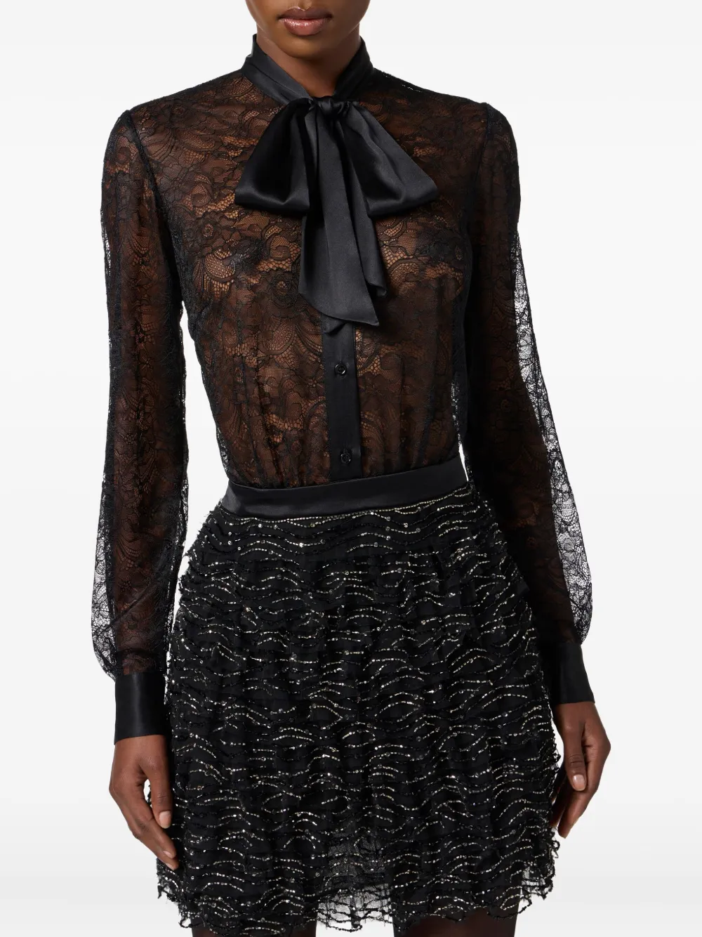 Elisabetta Franchi Jurk verfraaid met kristallen Zwart