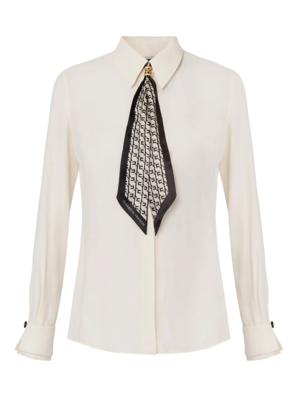 Elisabetta Franchi foulard scarf neck shirt | Neutrals | Image 1