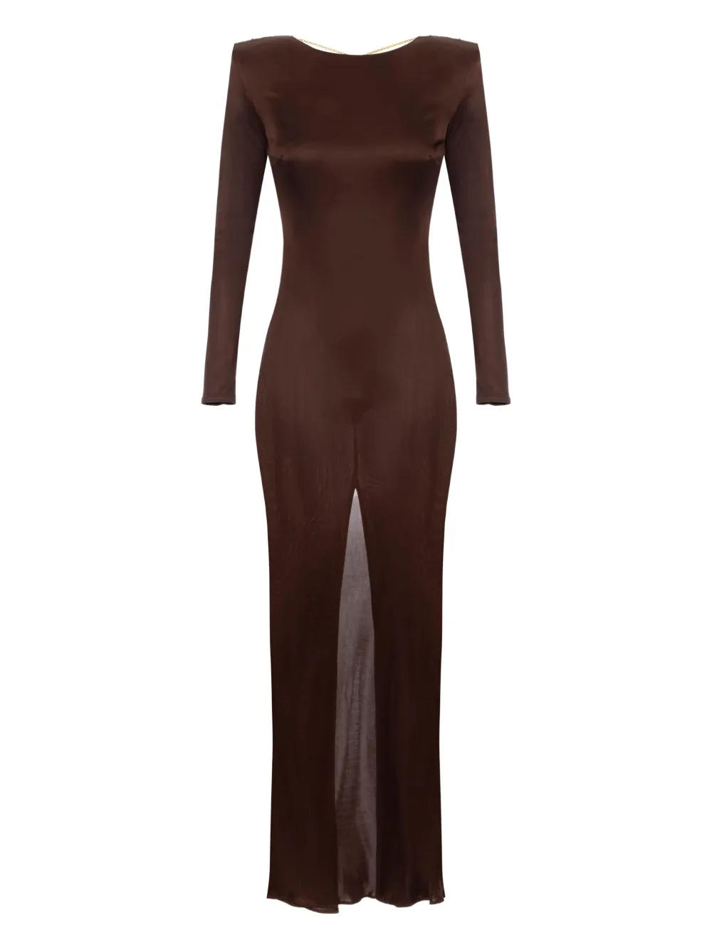 Elisabetta Franchi Maxi-jurk met ronde hals Bruin